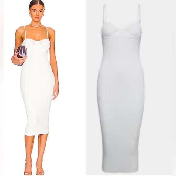 Helmut Lang Dresses & Skirts - Helmet Lang ribbed eyelet bra dress in white NWT